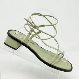 Free People Luna Pastel Green Strappy Lace Up Block Heel Sandals Size 39 (US 9)